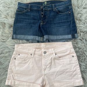 Bundle of two women’s seven for all mankind jeans shorts size 26/27